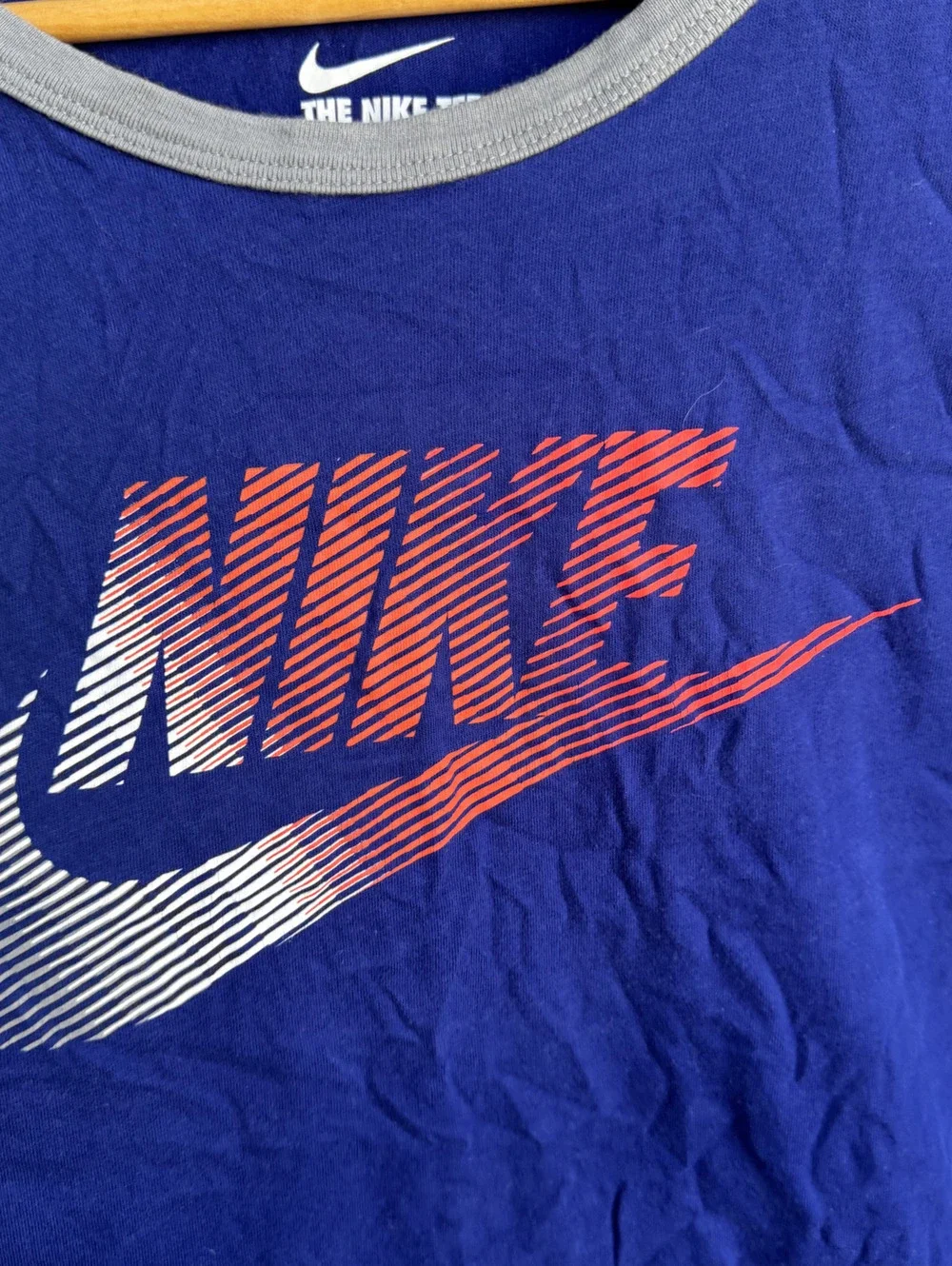 Nike Men's Blue Athletic Cut Tank Top Size Large, 100% Cotton, Very Good